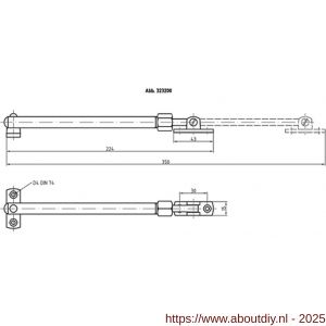 S&B 323300.5 telescopische raamuitzetter verstelbaar 280-410 mm messing gepolijst nikkel - A40615220 - afbeelding 2