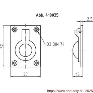 S&B 410035.4 luikring 52x37 mm messing gepolijst - A40615185 - afbeelding 2