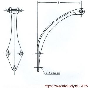 S&B 421080.4 scheepsbelhouder 80 mm grootte I zonder bel messing gepolijst - A40615151 - afbeelding 1