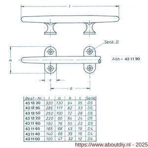 S&B 431165.6 kikker 165 mm hart op hart 68 mm messing gepolijst chroom - A40615025 - afbeelding 2