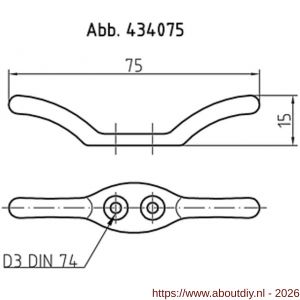S&B 434075.2 koordhouder 75 mm messing gerold nikkel - A40615026 - afbeelding 2