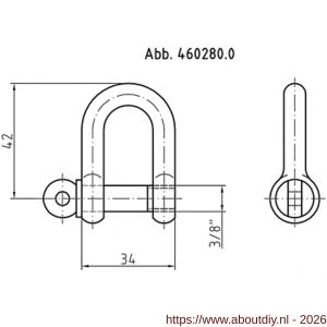 S&B 460280.1 harpsluiting D 3/8 inch 10 mm beugeldikte messing gepolijst - A40615249 - afbeelding 2