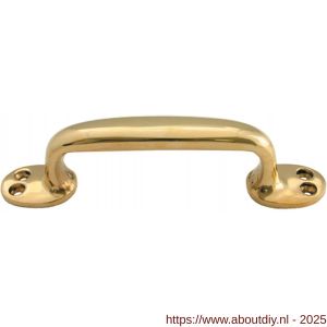 S&B 512140.4 handgreep L=140 mm D=18 mm met lange schroefplaten messing gepolijst - A40615158 - afbeelding 1