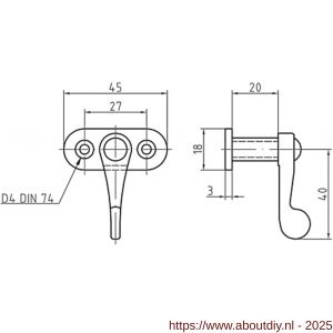 S&B 561010.3 knevelsluiting 10 mm afstand messing gerold chroom - A40615004 - afbeelding 2