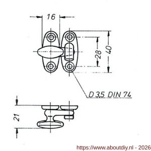 S&B 564000.1 tramklinkje nummer 435 messing gerold - A40615145 - afbeelding 2
