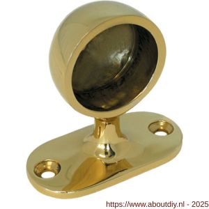 S&B 580200.4 leuning eindstuk 42 mm rond DIN 81418 B nummer 413 ovalen wandplaat messing gepolijst - A40615176 - afbeelding 1