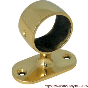 S&B 580300.4 leuning-tussenstuk 43 mm rond DIN 81418 A nummer 412 ovalen wandplaat messing gepolijst - A40615178 - afbeelding 1