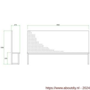 Brakel REP200 werkbank en tafel opstand met perfobord 2000x305x1080 mm RAL - A40630099 - afbeelding 2