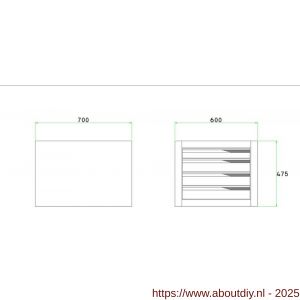 Brakel BLL475.06 ladenblok BL-41 voor BL werktafel 1x lade 75 mm en 3x lade 100 mm 600x700x475 mm RAL - A40630140 - afbeelding 2