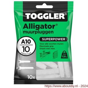 Toggler A10-10 Alligator muurplug zonder flens A10 diameter 10 mm zak 10 stuks - A32650075 - afbeelding 1