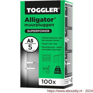 Toggler A5-100 Alligator muurplug zonder flens A5 diameter 5 mm doos 100 stuks - A32650064 - afbeelding 1
