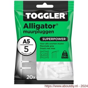 Toggler A5-20 Alligator muurplug zonder flens A5 diameter 5 mm zak 20 stuks - A32650063 - afbeelding 1