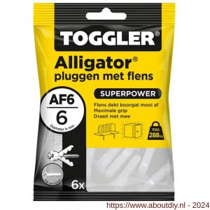 Toggler AF6-6 Alligator plug met flens AF6 diameter 6 mm zak 6 stuks wanddikte > 9,5 mm - A32650055 - afbeelding 1
