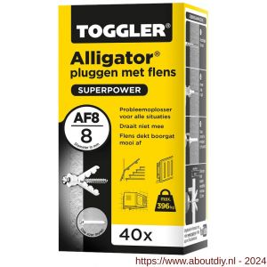 Toggler AF8-40 Alligator plug met flens AF8 diameter 8 mm doos 40 stuks wanddikte > 12,5 mm - A32650057 - afbeelding 1
