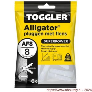 Toggler AF8-6 Alligator plug met flens AF8 diameter 8 mm zak 6 stuks wanddikte > 12,5 mm - A32650058 - afbeelding 1