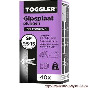Toggler SP-40 gipsplaatplug SP doos 40 stuks gipsplaat 9-15 mm - A32650002 - afbeelding 1