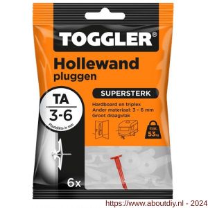 Toggler TA-6 hollewandplug TA zak 6 stuks plaatdikte 3-6 mm - A32650020 - afbeelding 1