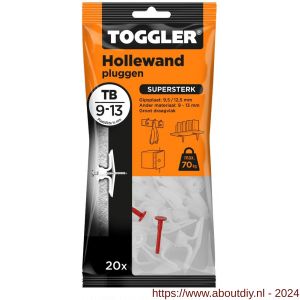 Toggler TB-20 hollewandplug TB zak 20 stuks plaatdikte 9-13 mm - A32650013 - afbeelding 1