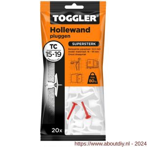Toggler TC-20 hollewandplug TC zak 20 stuks plaatdikte 15-19 mm - A32650019 - afbeelding 1