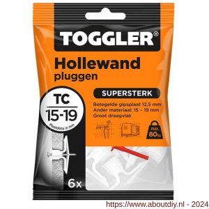 Toggler TC-6 hollewandplug TC zak 6 stuks plaatdikte 15-19 mm - A32650016 - afbeelding 1