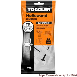 Toggler TD-20 hollewandplug TD zak 20 stuks plaatdikte 23-26 mm - A32650029 - afbeelding 1