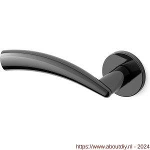 Mandelli1953 0771L Nadir deurkruk gatdeel op rozet 51x6 mm linkswijzend glanzend zwart - A21009603 - afbeelding 1