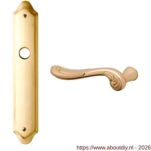 Mandelli1953 1020L BB56 Lord deurkruk gatdeel op langschild 268x48 mm BB56 linkswijzend messing gepolijst-mat messing - A21015638 - afbeelding 1