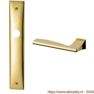 Mandelli1953 1030L BB72 Link deurkruk gatdeel op langschild 240x40 mm BB72 linkswijzend messing gepolijst - A21015611 - afbeelding 1
