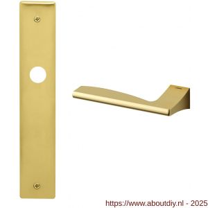 Mandelli1953 1030L BB72 Link deurkruk gatdeel op langschild 240x40 mm BB72 linkswijzend mat messing - A21015417 - afbeelding 1