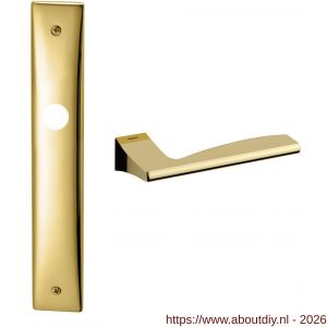 Mandelli1953 1030R PC72 Link deurkruk gatdeel op langschild 240x40 mm PC72 rechtswijzend messing gepolijst - A21015620 - afbeelding 1