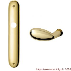 Mandelli1953 1090L blind Led deurkruk gatdeel op langschild 238x40 mm blind linkswijzend messing gepolijst - A21015595 - afbeelding 1