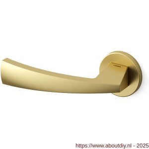 Mandelli1953 1131L Mitos deurkruk gatdeel op rozet 51x6 mm linkswijzend mat messing - A21009651 - afbeelding 1