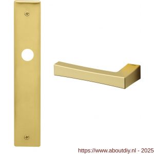 Mandelli1953 1160L BB72 Telis deurkruk gatdeel op langschild 240x40 mm BB72 linkswijzend mat messing - A21015445 - afbeelding 1