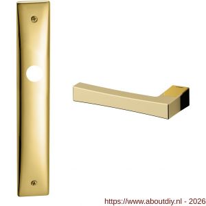 Mandelli1953 1160L PC92 Telis deurkruk gatdeel op langschild 240x40 mm PC92 linkswijzend messing gepolijst - A21015629 - afbeelding 1