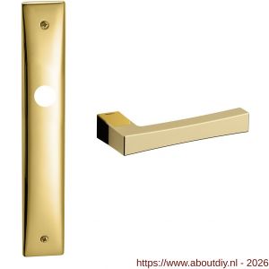 Mandelli1953 1160R PC85 Telis deurkruk gatdeel op langschild 240x40 mm PC85 rechtswijzend messing gepolijst - A21015635 - afbeelding 1