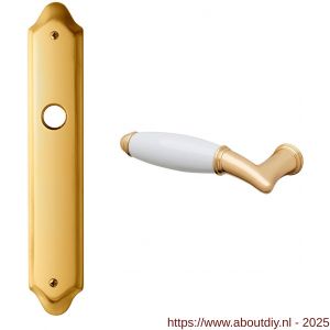 Mandelli1953 1200L PC72 Melody deurkruk gatdeel linkswijzend op langschild PC72 messing gepolijst - A21018907 - afbeelding 1