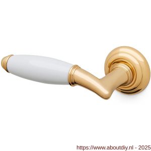 Mandelli1953 1201L Melody deurkruk gatdeel op rozet 51x12 mm linkswijzend 24k goud - A21015173 - afbeelding 1