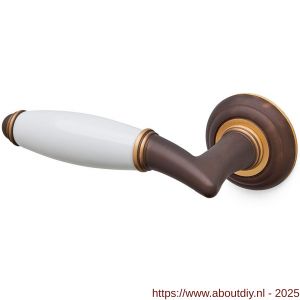 Mandelli1953 1201L Melody deurkruk gatdeel op rozet 51x12 mm linkswijzend mat brons - A21015249 - afbeelding 1