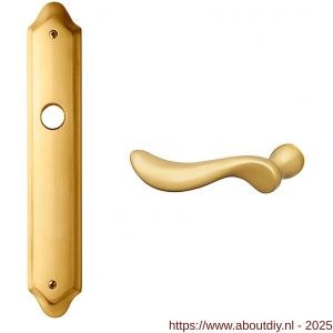 Mandelli1953 1210L PC55 Norma deurkruk gatdeel linkswijzend op langschild PC55 mat messing - A21019081 - afbeelding 1