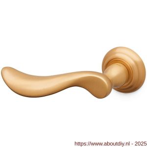 Mandelli1953 1211L Norma deurkruk gatdeel op rozet 51x12 mm linkswijzend mat messing - A21015165 - afbeelding 1