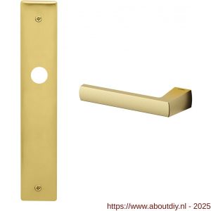 Mandelli1953 1290L BB56 Fan deurkruk gatdeel op langschild 240x40 mm BB56 linkswijzend mat messing - A21015332 - afbeelding 1