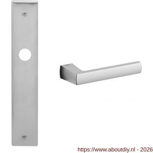 Mandelli1953 1290R PC55 Fan deurkruk gatdeel op langschild 240x40 mm PC55 rechtswijzend mat chroom - A21016039 - afbeelding 1
