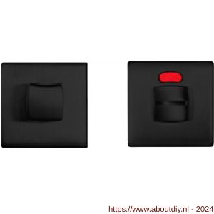Mandelli1953 1291/115RFV-RW toiletgarnituur vierkant mat zwart met rood-wit indicator mat zwart - A21011734 - afbeelding 1