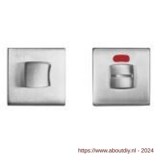 Mandelli1953 1291/115RFV-RW toiletgarnituur vierkant met rood-wit indicator mat chroom - A21011705 - afbeelding 1