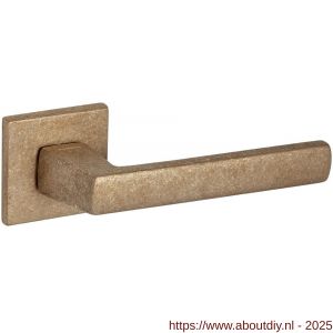 Mandelli1953 1291 Fan deurkruk op rozet 50x50x6 mm messing getrommeld - A21014471 - afbeelding 1