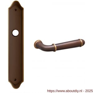 Mandelli1953 1340 WC72/8 Hartu deurkruk op langschild 260x47 mm WC72/8 mat brons - A21014573 - afbeelding 1