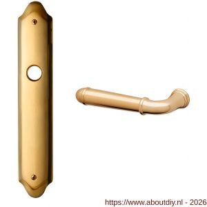 Mandelli1953 1340L PC85 Hartu deurkruk gatdeel op langschild 260x47 mm PC85 linkswijzend messing gepolijst - A21015560 - afbeelding 1