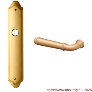 Mandelli1953 1340L PC92 Hartu deurkruk gatdeel op langschild 260x47 mm PC92 linkswijzend mat messing - A21015365 - afbeelding 1