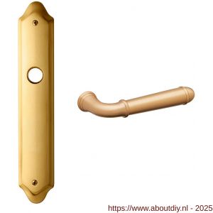Mandelli1953 1340R BB56 Hartu deurkruk gatdeel op langschild 260x47 mm BB56 rechtswijzend mat messing - A21015367 - afbeelding 1