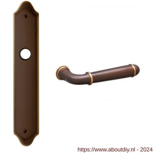 Mandelli1953 1340R Hartu deurkruk gatdeel rechtswijzend op langschild 260x47 mm blind mat brons - A21016225 - afbeelding 1